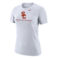 USC Trojans Women's Nike White SC Interlock Beach Volleyball Dri-FIT Cotton T-Shirt